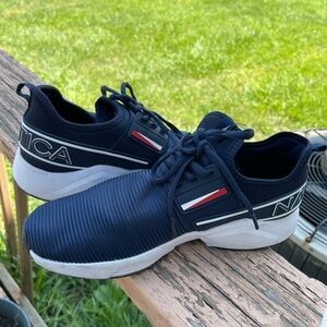 NAUTICA EMBOSSED STRIPED LOGO MESH SNEAKER